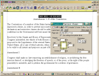 Lotus WordPro screenshot, der viser //sidelayout// InfoBox, et menuværktøj der er fælles for alle SmartSuite programmerne.