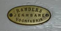 Fabriksskilt Randers Jernbanevogn Fabrik - en LFJ vogn fra 1874