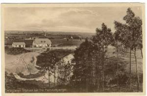 Herfølge station under opførelse ca 1908. Postkort