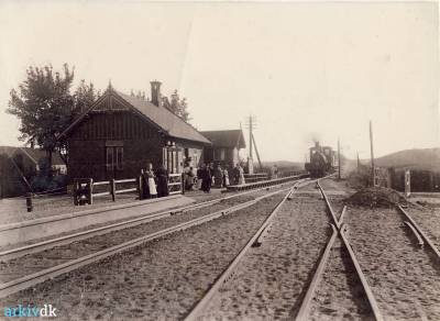 Brejning år 1900 med tog fra nord (K-maskine